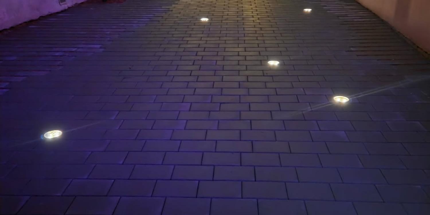 Pavage avec pose de spots lumineux Colmar