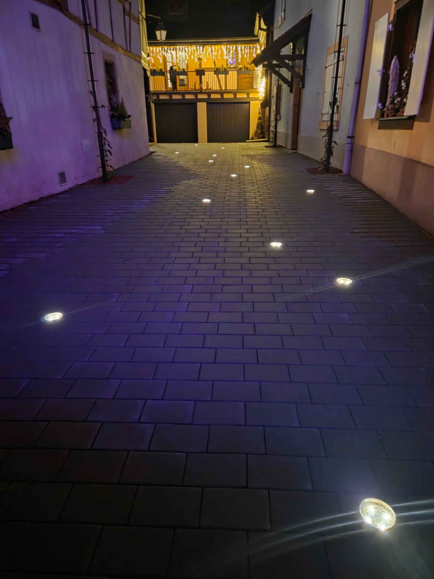 Pavage avec pose de spots lumineux Colmar